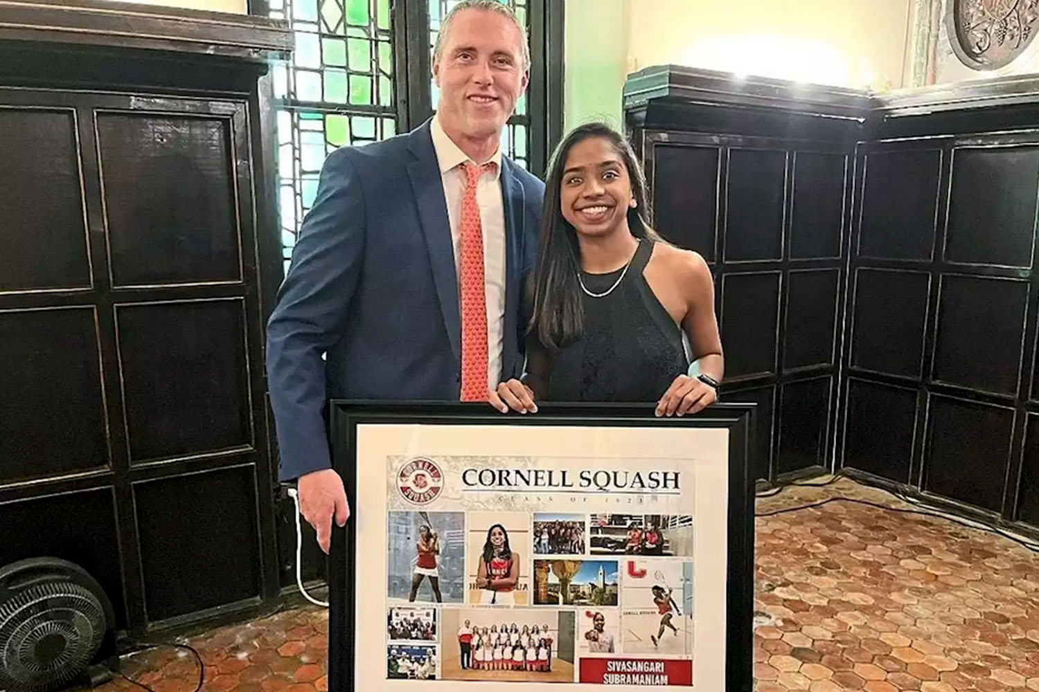 Sivasangari gets the highest recognition for contribution to collegiate squash in USA